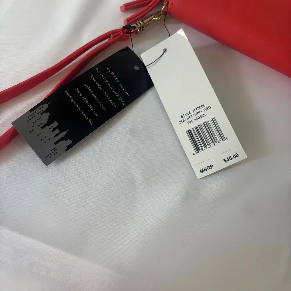 Nicole Miller Poppy Red Wristlet Zip Wallet Clutch NWT NY8605 - Picture 10 of 11